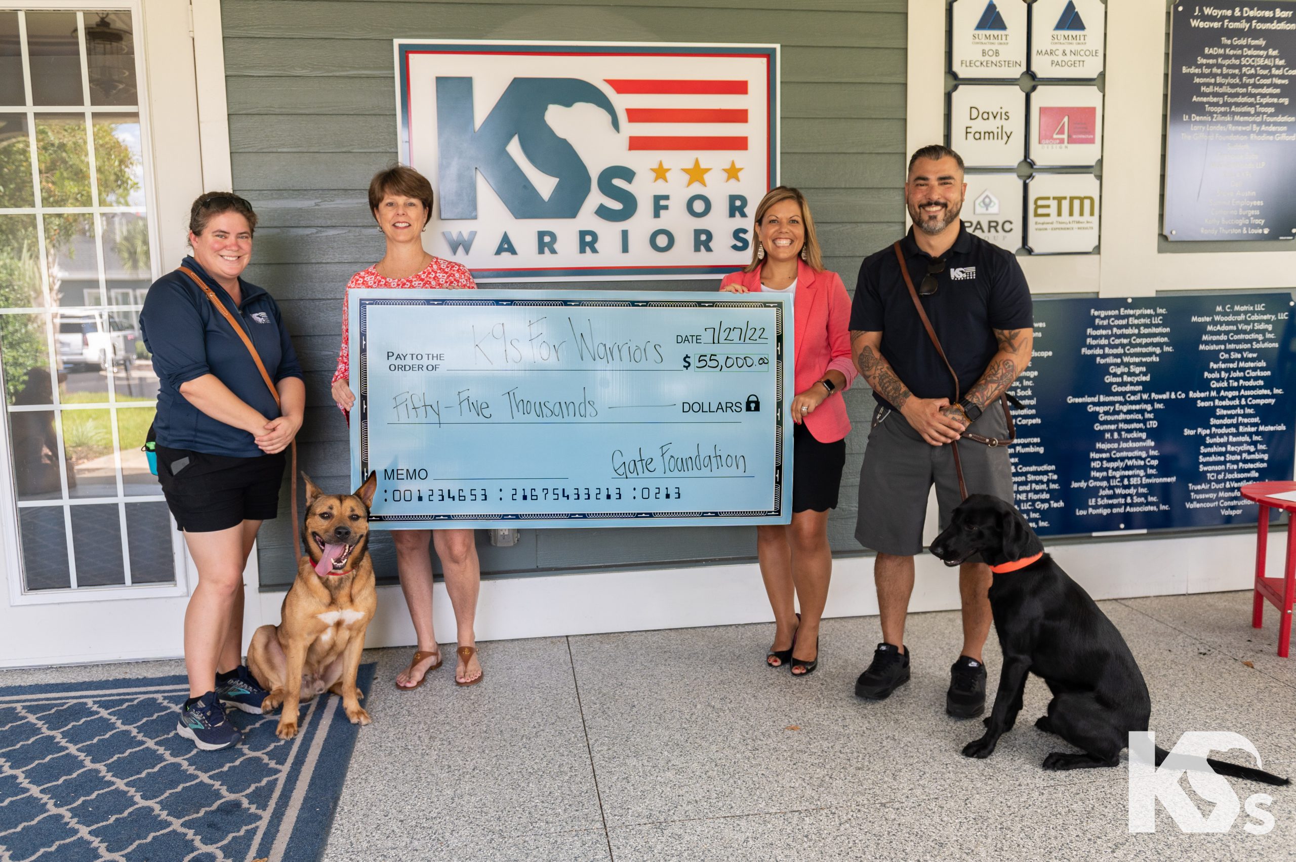 GATE coin box campaign raises $55,000 for K9s For Warriors